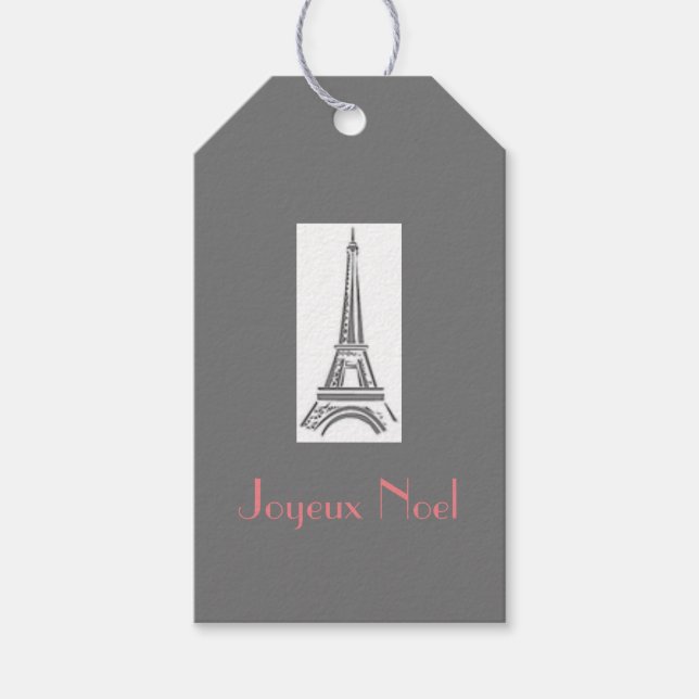 Joyeux Noel Paris French Christmas Gift Tag (Front)