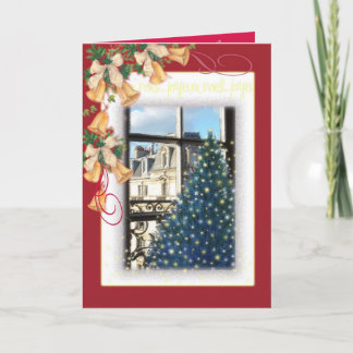 JOYEUX NOEL PARIS LANDSCAPE CHRISTMAS GREETING HOLIDAY CARD