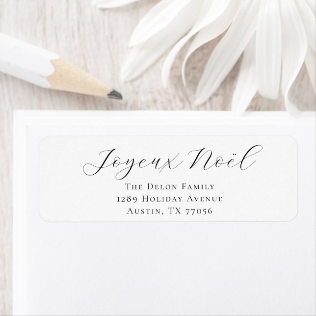 Joyeux Noel Personalised Chic Return Address Label (Insitu)