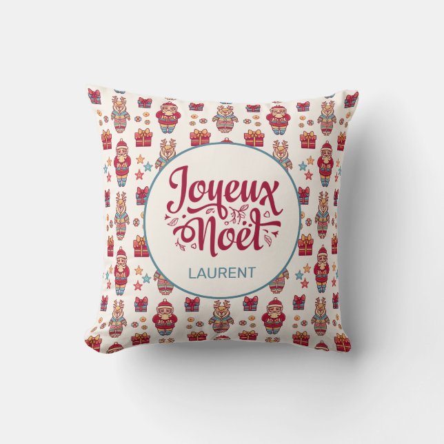 Joyeux Noel Personalised Cushion (Front)
