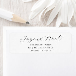Joyeux Noel Personalized Chic Return Address Label