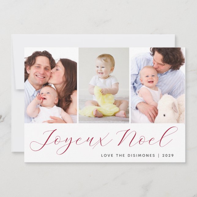 Joyeux Noel Photo Collage Holiday Card (Front)