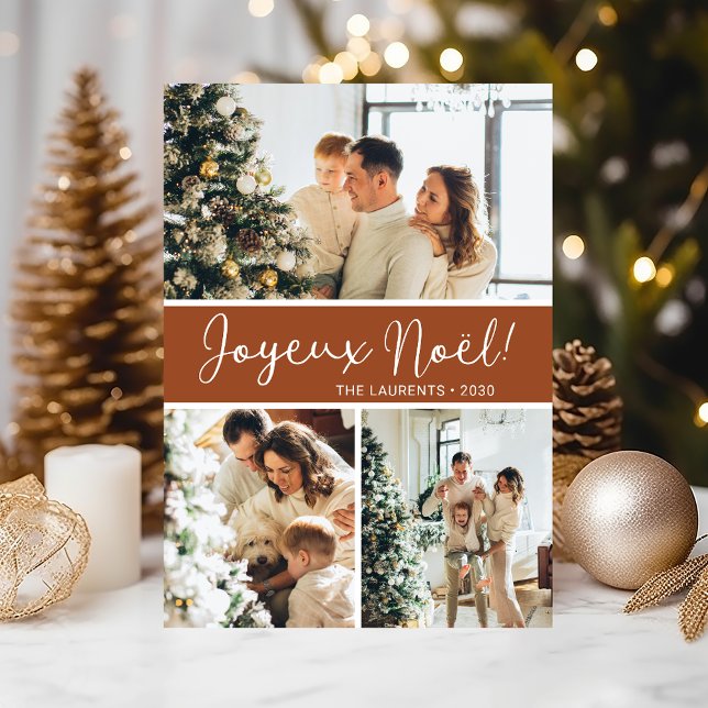 Joyeux Noel Photo Collage Holiday Card (Creator Uploaded)