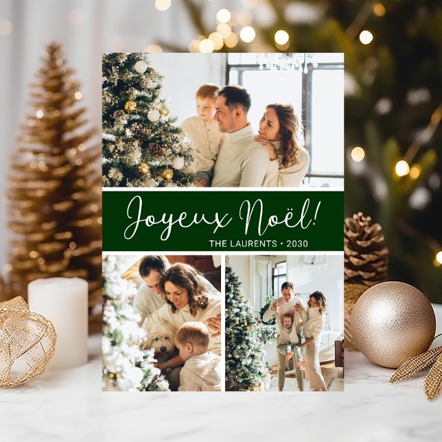 Joyeux Noel Photo Collage Holiday Card (Creator Uploaded)
