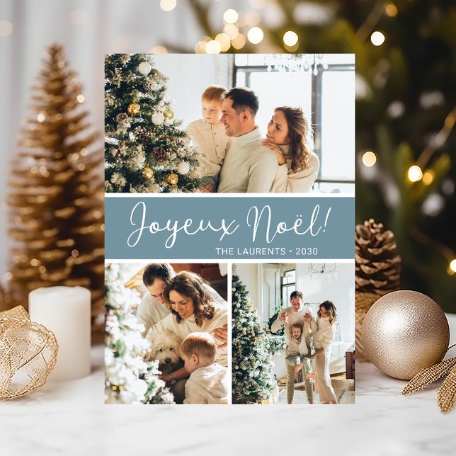 Joyeux Noel Photo Collage Holiday Card (Creator Uploaded)
