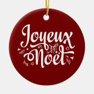Joyeux Noel Red Ceramic Tree Decoration