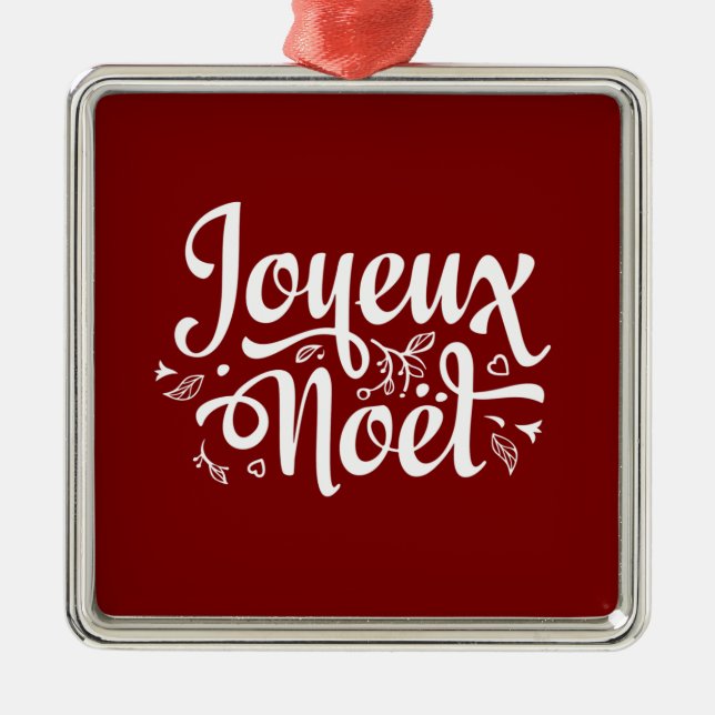 Joyeux Noel Red  Metal Tree Decoration (Front)