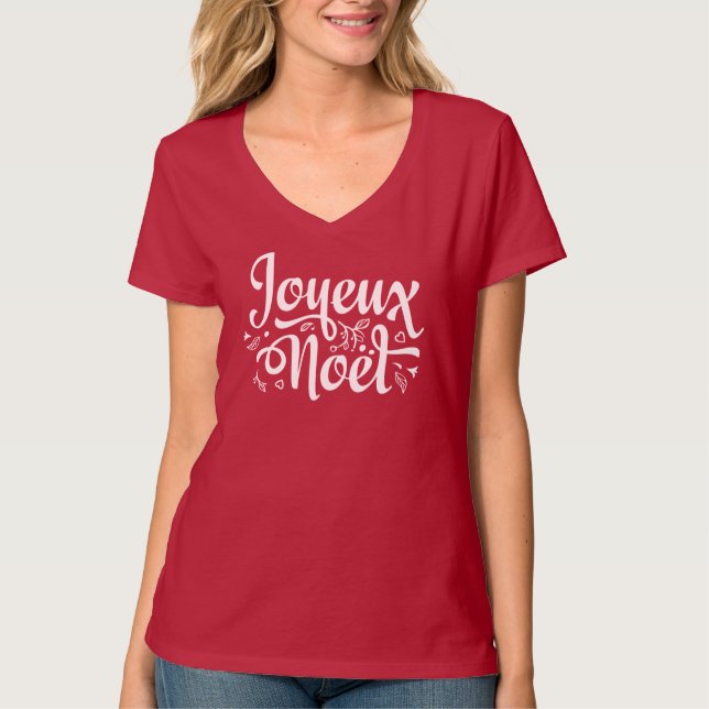 Joyeux Noel Red  T-Shirt (Front)
