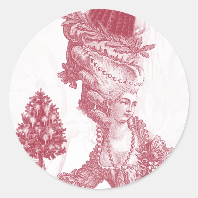 Joyeux Noel (rouge) Classic Round Sticker (Front)