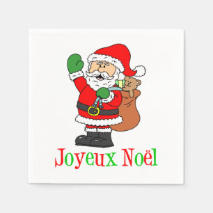 Joyeux Noel Santa French Christmas Napkins