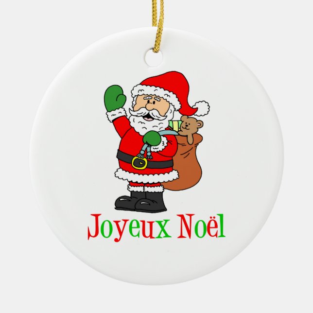 Joyeux Noel Santa Ornament (Front)