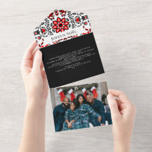 Joyeux Noël Scandinavian Pattern Christmas