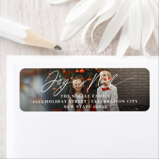 Joyeux Noel Simple Script Christmas Photo Addresss