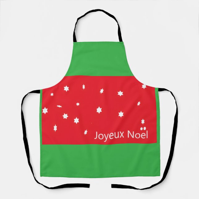 Joyeux Noel Snowflakes Apron (Front)