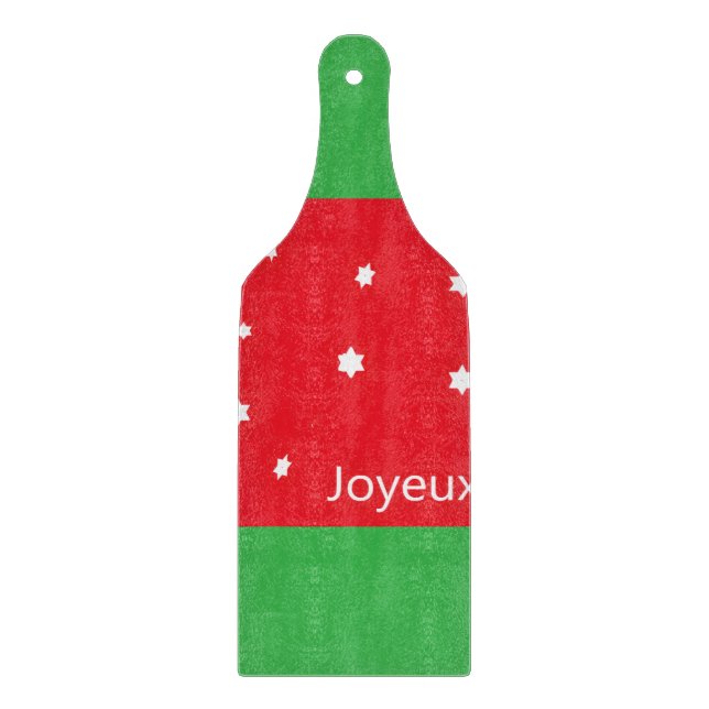 Joyeux Noel Snowflakes Cutting Board (Front)