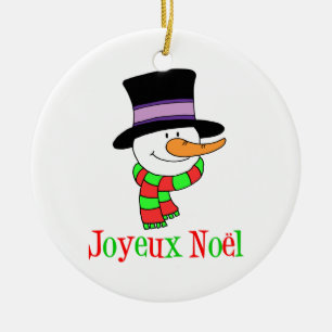 Joyeux Noel Snowman Ornament