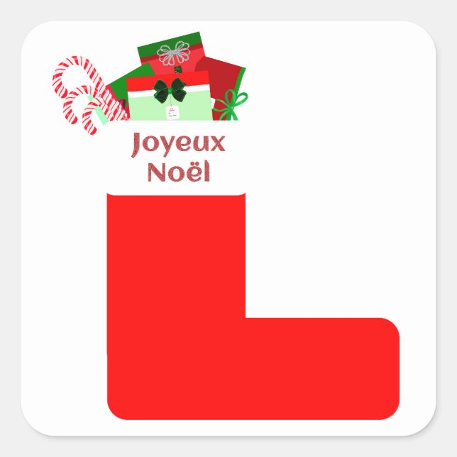 Joyeux Noël Square Stickers (Front)