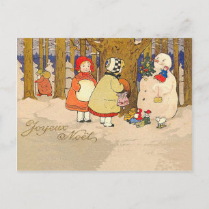 Joyeux Noel Vintage Christmas Holiday Postcard