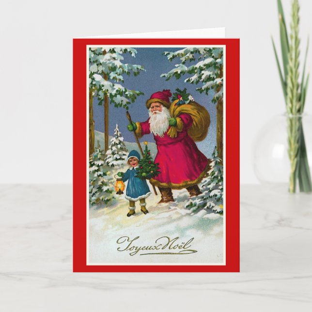 " Joyeux Noel" Vintage French Christmas Holiday Card (Front)