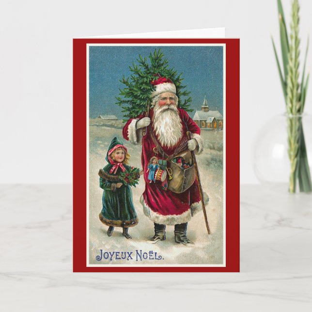 "Joyeux Noel" Vintage French Christmas Holiday Card (Front)