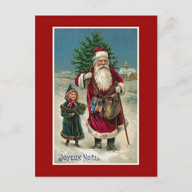 "Joyeux Noel" Vintage French Christmas Holiday Postcard (Front)