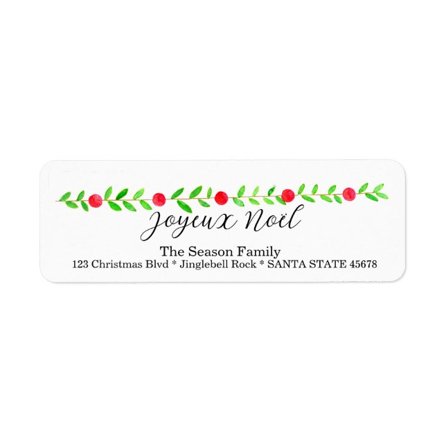 Joyeux Noël, watercolor Christmas banner (Front)