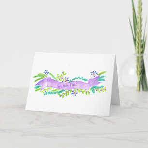 Joyeux Noël, watercolor Christmas banner Holiday Card
