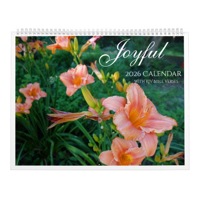 Joyful 2026 Calendar with KJV Bible Verses (Cover)
