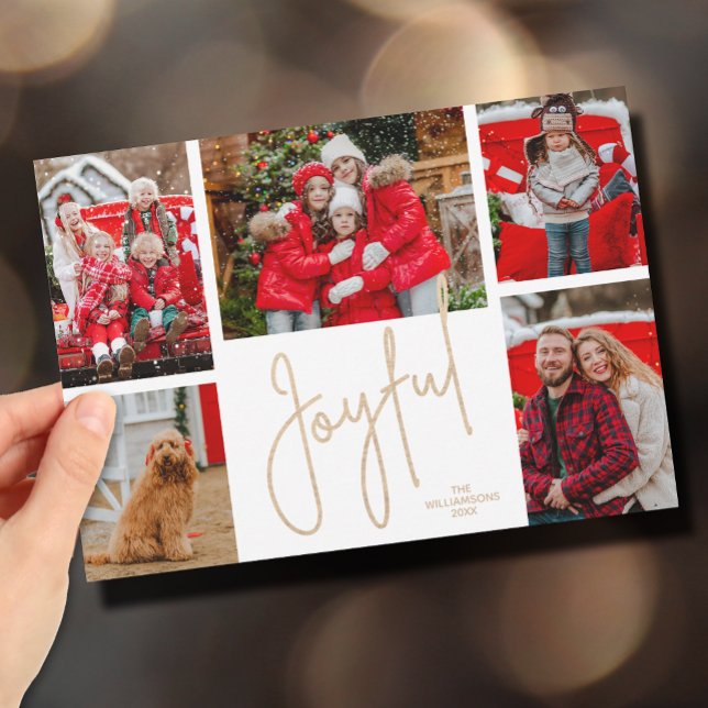 JOYFUL 5 Photo Christmas Holiday Card (Creator Uploaded)