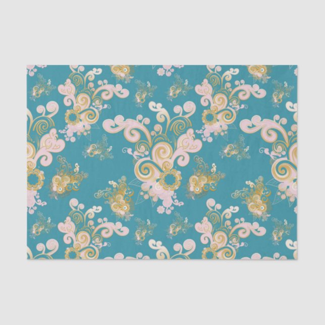 Joyful abstract flower petal  design tissue paper (Front)