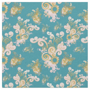 Joyful abstract flower petal repeat fabric
