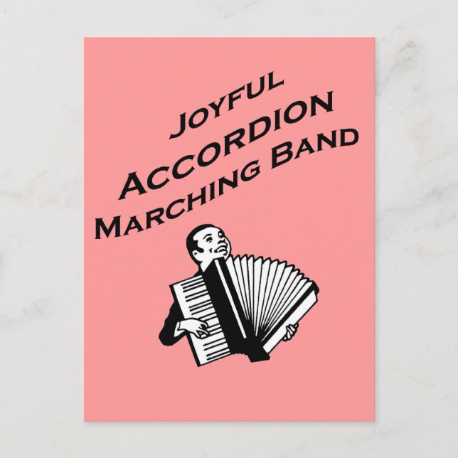 Joyful Accordion Marching Band Postcard (Front)