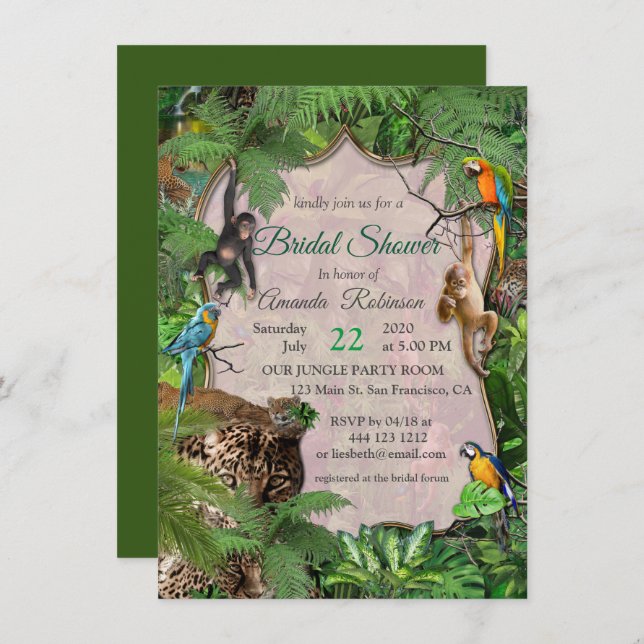 Joyful African Jungle Invitation (Front/Back)