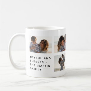 Joyful and Blessed Family Photo Collage Coffee Mug