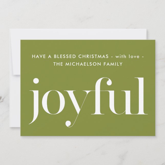 Joyful and Blessed Green Christmas Holiday (Front)