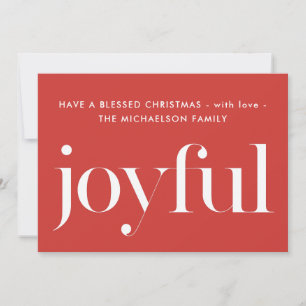Joyful and Blessed Red Photo Christmas Holiday