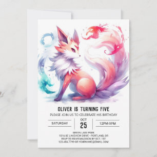 joyful and fun Kids Fox Birthday Invitation
