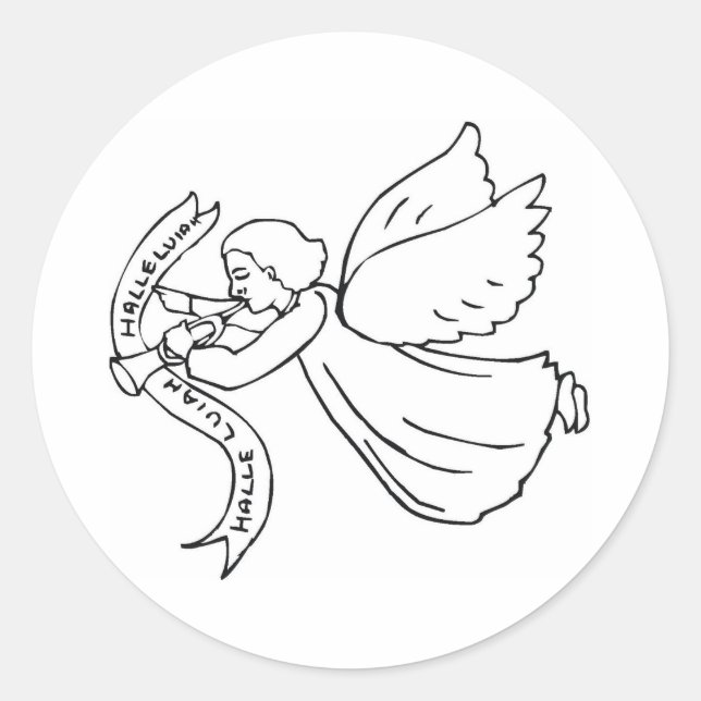 Joyful Angel Classic Round Sticker (Front)