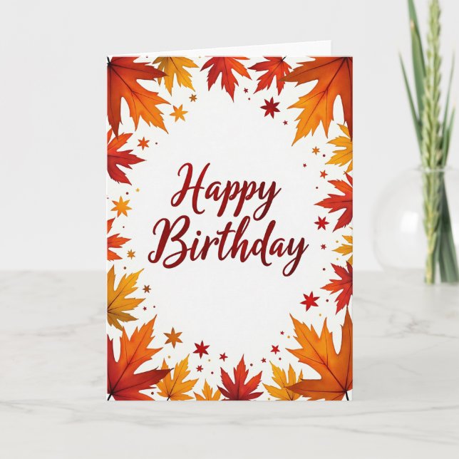 Joyful Autumn Leaves Card (Front)