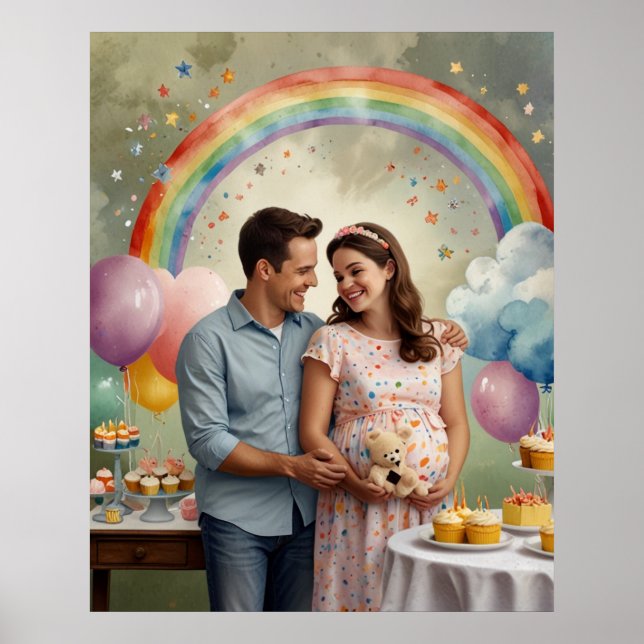 Joyful Baby Shower with Mum and Dad Poster (Front)