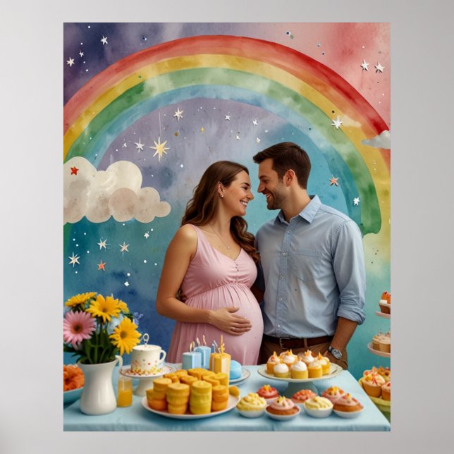 Joyful Baby Shower with Mum and Dad Poster (Front)
