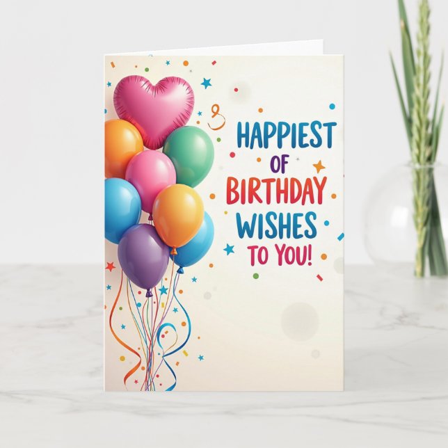 Joyful Balloon Burst Card (Front)