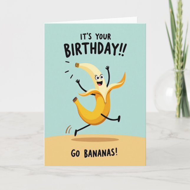 Joyful Banana Birthday Card (Front)