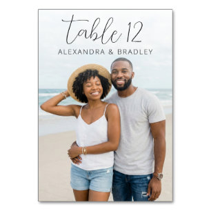 Joyful Beach Minimalist Photo Table Number