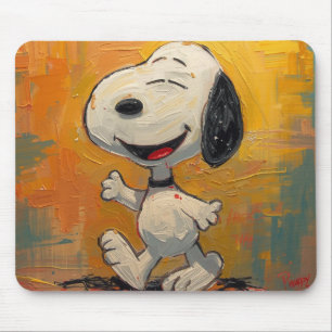 Joyful Beagle Dog Pop Art Painting Mouse Mat