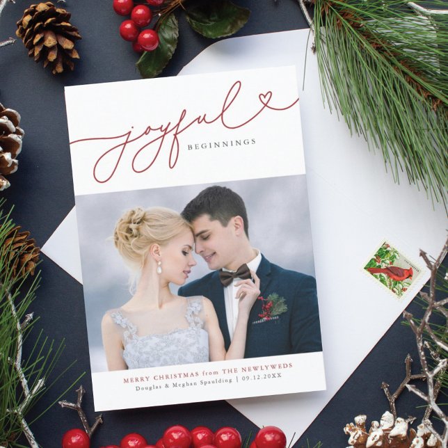Joyful Beginnings Newlywed First Christmas Card (Creator Uploaded)