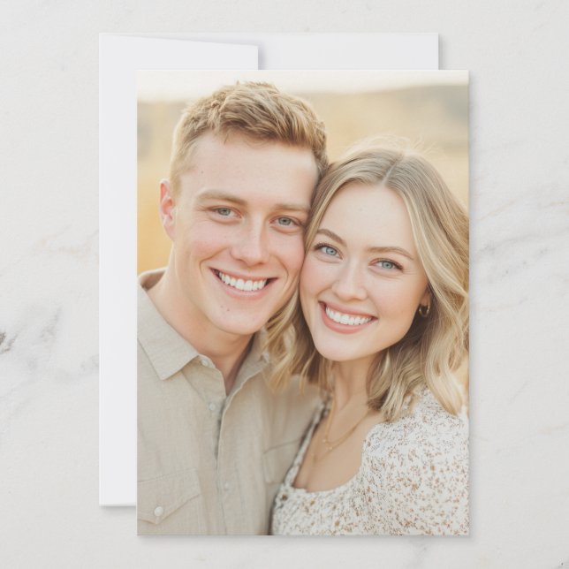 Joyful Beige Candid Photo Invitation (Front)