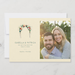 Joyful Beige Floral Arch Save The Date