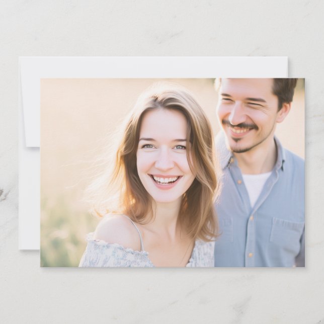Joyful Beige Natural Photo Invitation (Front)