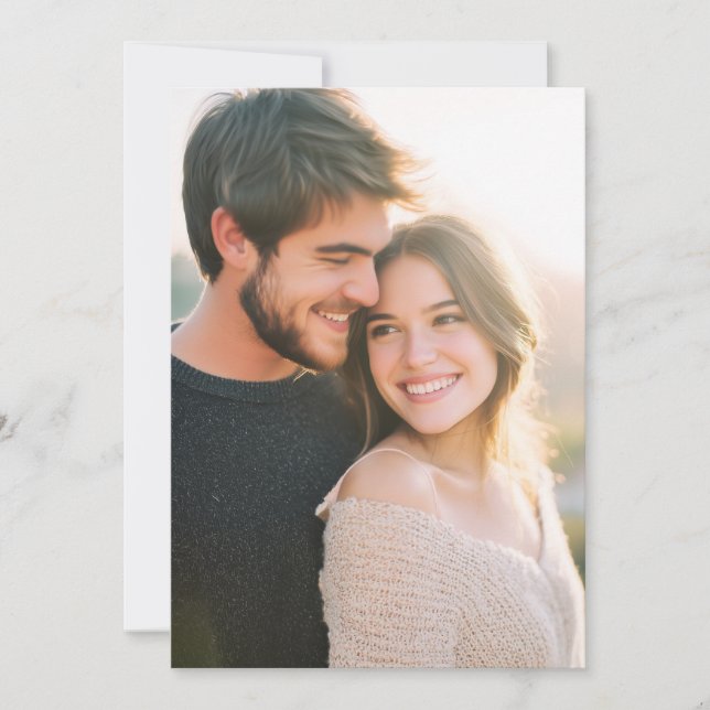 Joyful Beige Realistic Photo Invitation (Front)